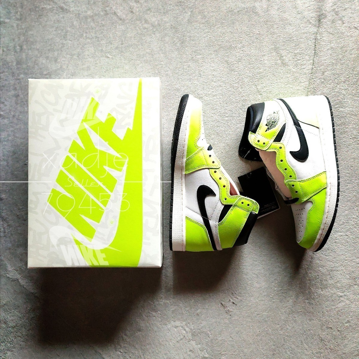 新品 正規品 NIKE ナイキ AIR JORDAN 1 RETRO HIGH OG エアジョーダン 1 ハイ 白 黒 ボルト VOLT 27cm US9 箱付き_画像1