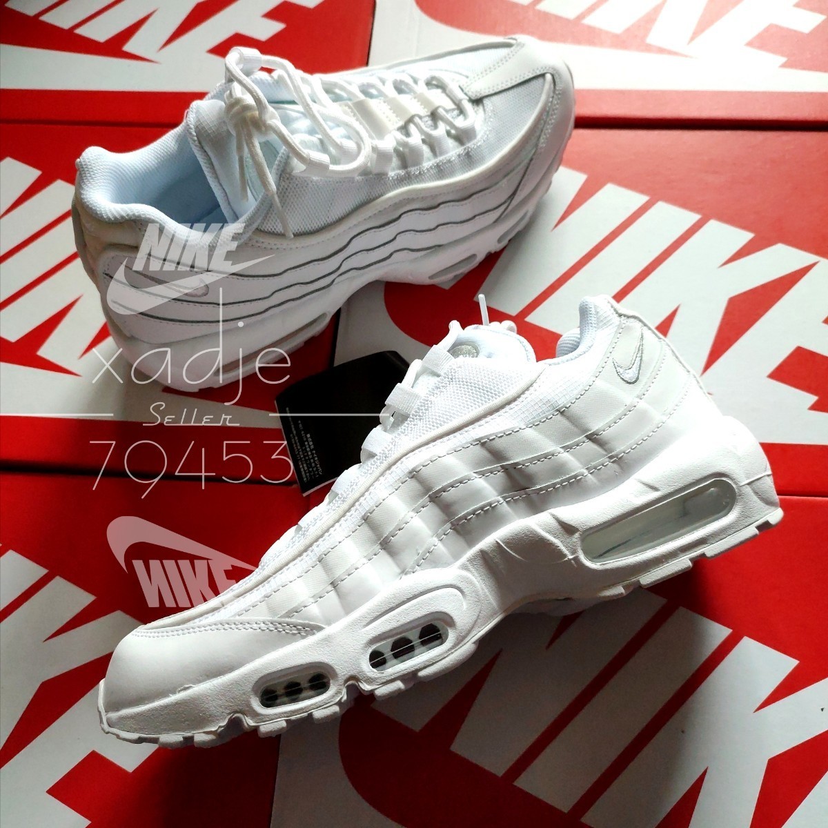 新品 正規品 NIKE ナイキ AIR MAX 95 ESSENTIAL エアマックス 95 エッセンシャル 白 ホワイト トリプルホワイト 26cm US8 箱付き_画像1