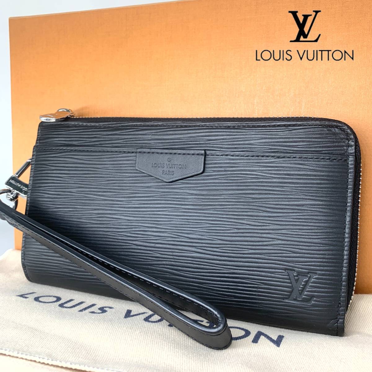 1円【未使用/希少品】LOUIS VUITTON ルイヴィトン M81325 エピ ジッピードラゴンヌ 長財布 クラッチバッグ メンズ RFID ブラック 新作_画像1