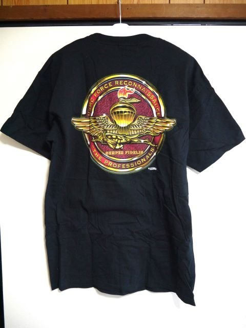 ▽♪ 7.62 DESIGN USMC FORCE RECONアメリカ海兵隊武装偵察部隊 プリント 半袖Tシャツ ミリタリー/サバゲー 黒 LG_画像3