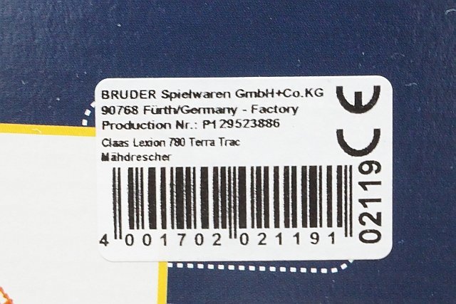BRUDER ブルーダー 1/16 クラース Claas Lexion 780 コンバインハーベスター 02119_画像8