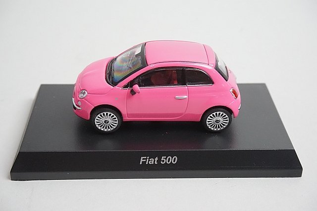 京商 1/64 フィアット ミニカーコレクション FIAT 500 サークルKサンクス オンラインバージョン ピンク_画像1