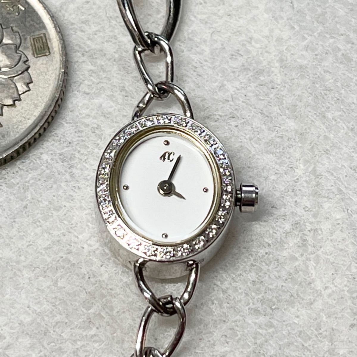 稼働 美品 4°C チェーンウォッチ ブレスレット ヨンドシー 稼働 美品 4°C チェーンウォッチ ブレスレット ヨンドシー