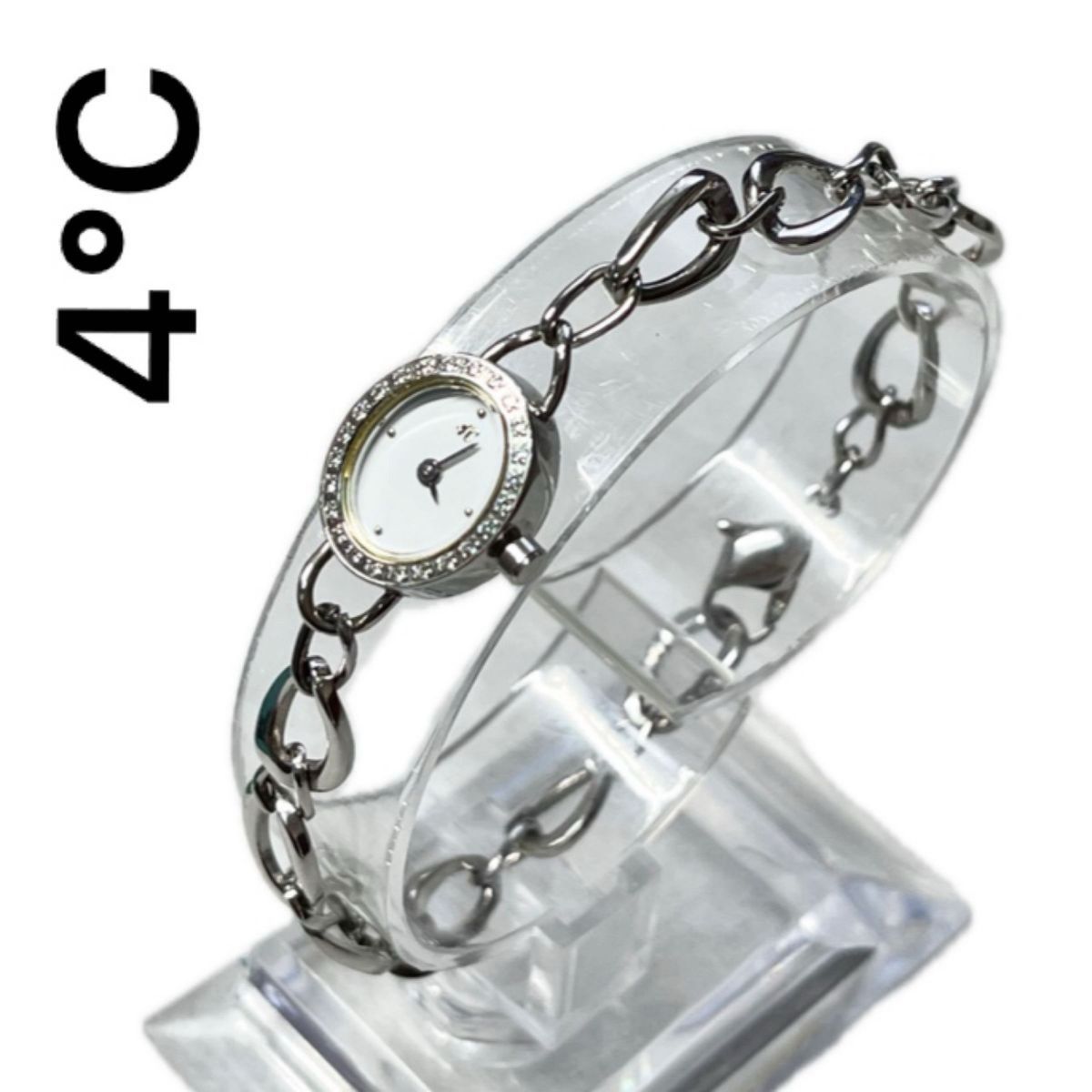 稼働 美品 4°C チェーンウォッチ ブレスレット ヨンドシー 稼働 美品 4°C チェーンウォッチ ブレスレット ヨンドシー