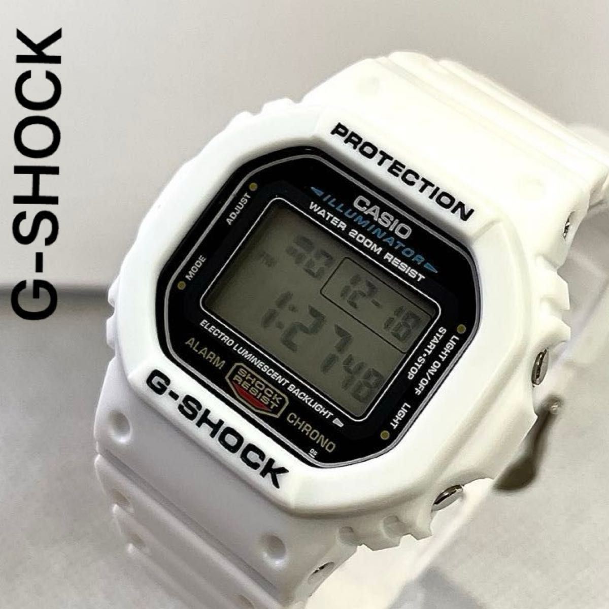 稼働　超美品　G-SHOCK dw-5600e カスタム　ホワイト　 CASIO ジーショック　カシオ　デジタルウォッチ　メンズ