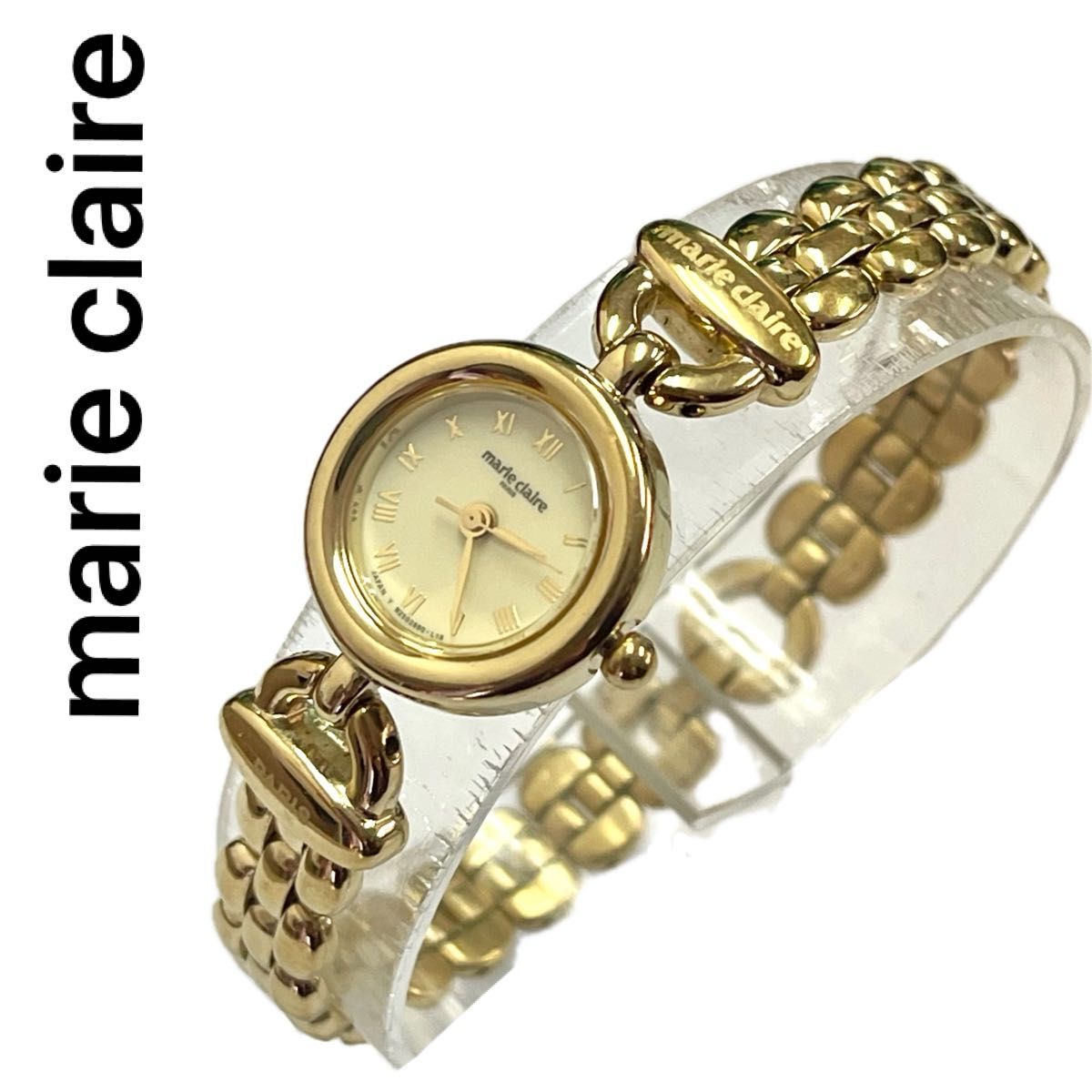 稼働　美品　マリ・クレール　ブレスレット　ゴールド　腕時計　レディース　ゴールドチェーン　 クォーツ