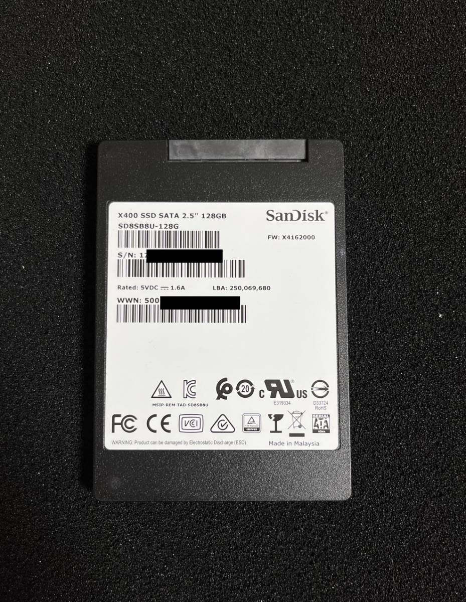 ((使用時間17時・1個限定！)) SanDisk SSD X400 7mm 2.5inch 120GB SD8SB8U-128G SATA_画像1