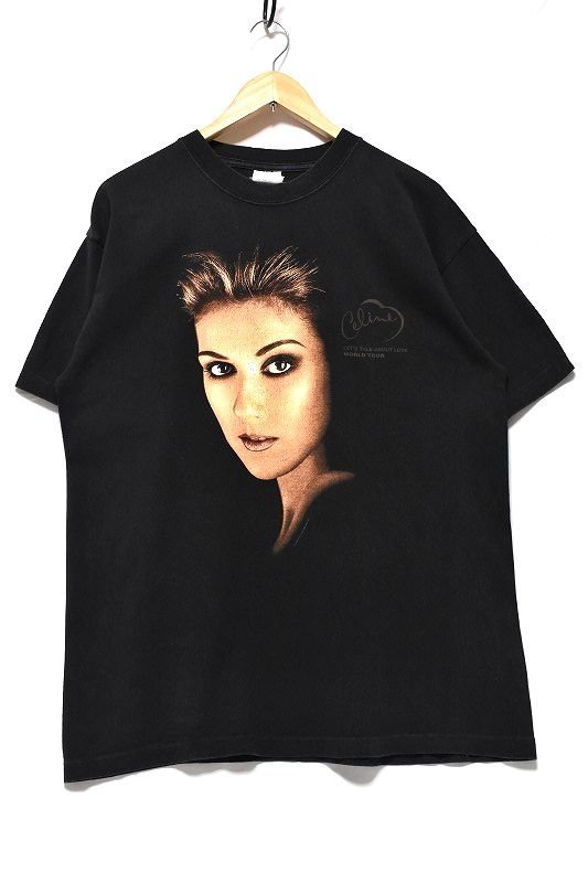 ＠美品 セリーヌ ディオン Celine Dion 99s ツアーTシャツtt102 L アメリカ古着 タイタニック 黒 ブラック
