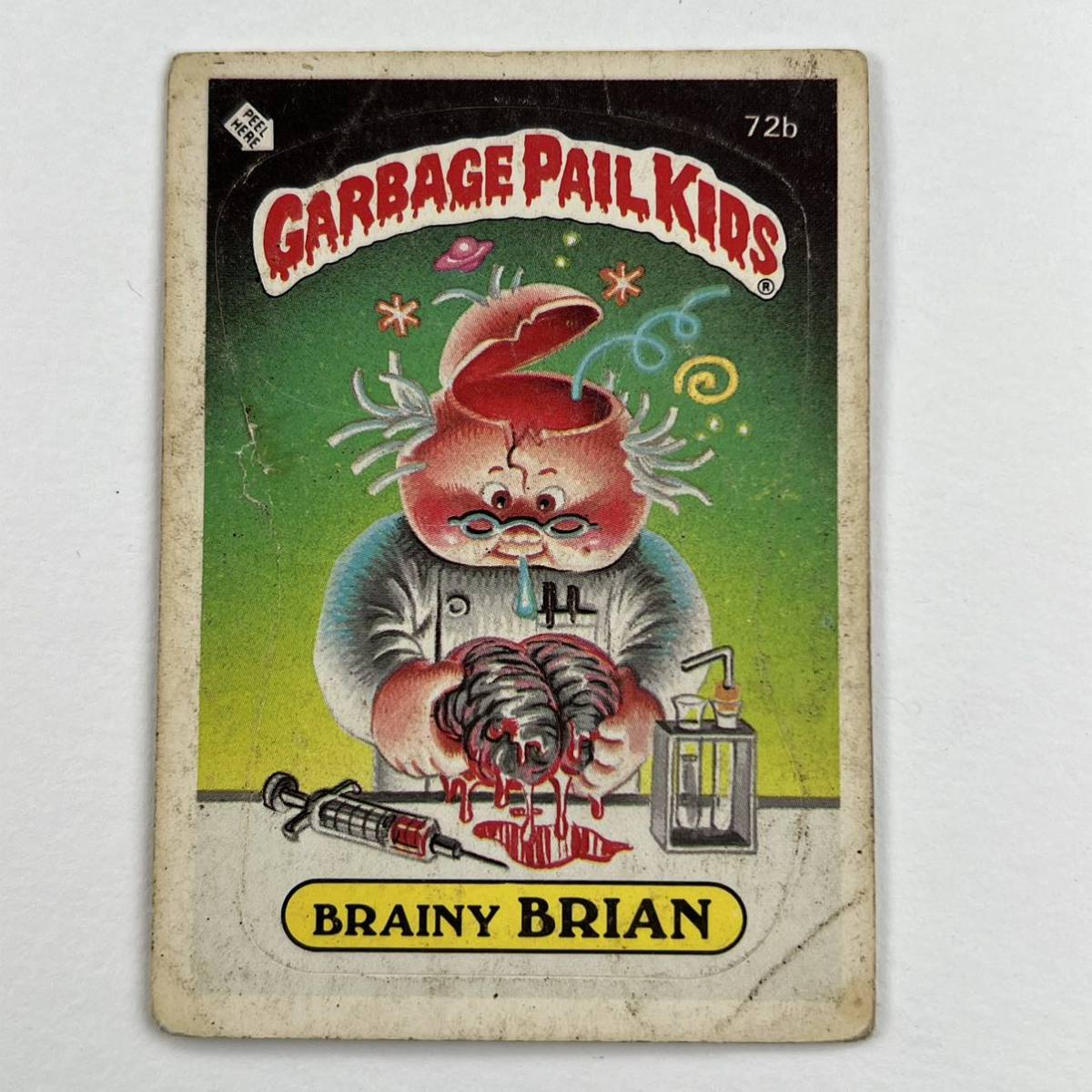 1986 TOPPS garbage pail kids ガーベッジペイルキッズ 72b BRAINY BRAIN 検索 アメトイ ホラー ビンテージ ぶきみくん_画像1