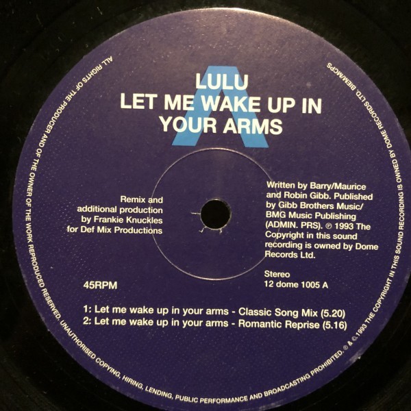 Lulu / Let Me Wake Up In Your Arms (Remix Frankie Knuckles)_画像2