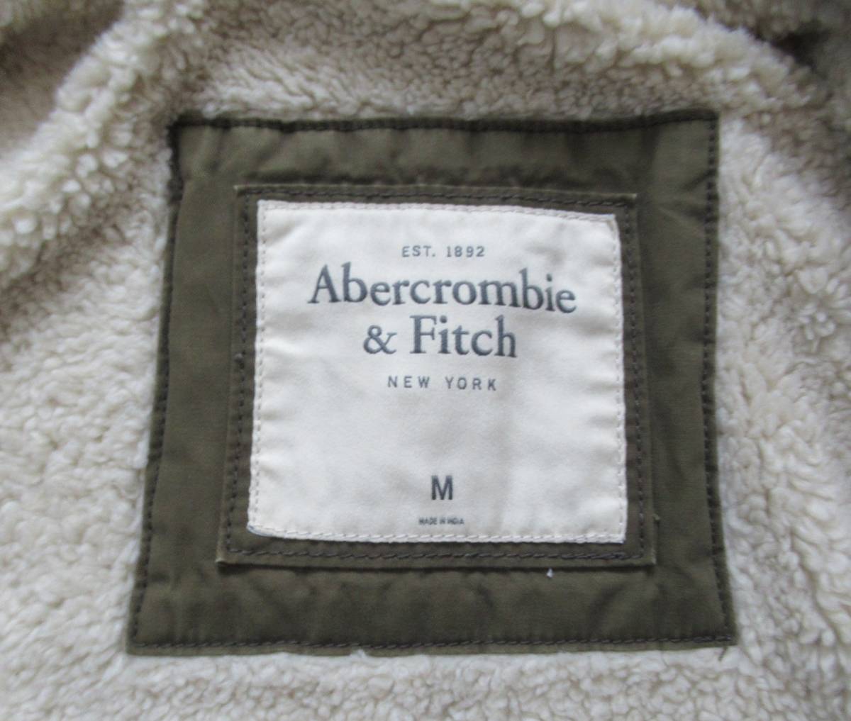 即決 Abercrombie&Fitch メンズ アバクロボアミリタリージャケット オリーブ Mサイズ Lサイズ相当 アバクロ_画像7