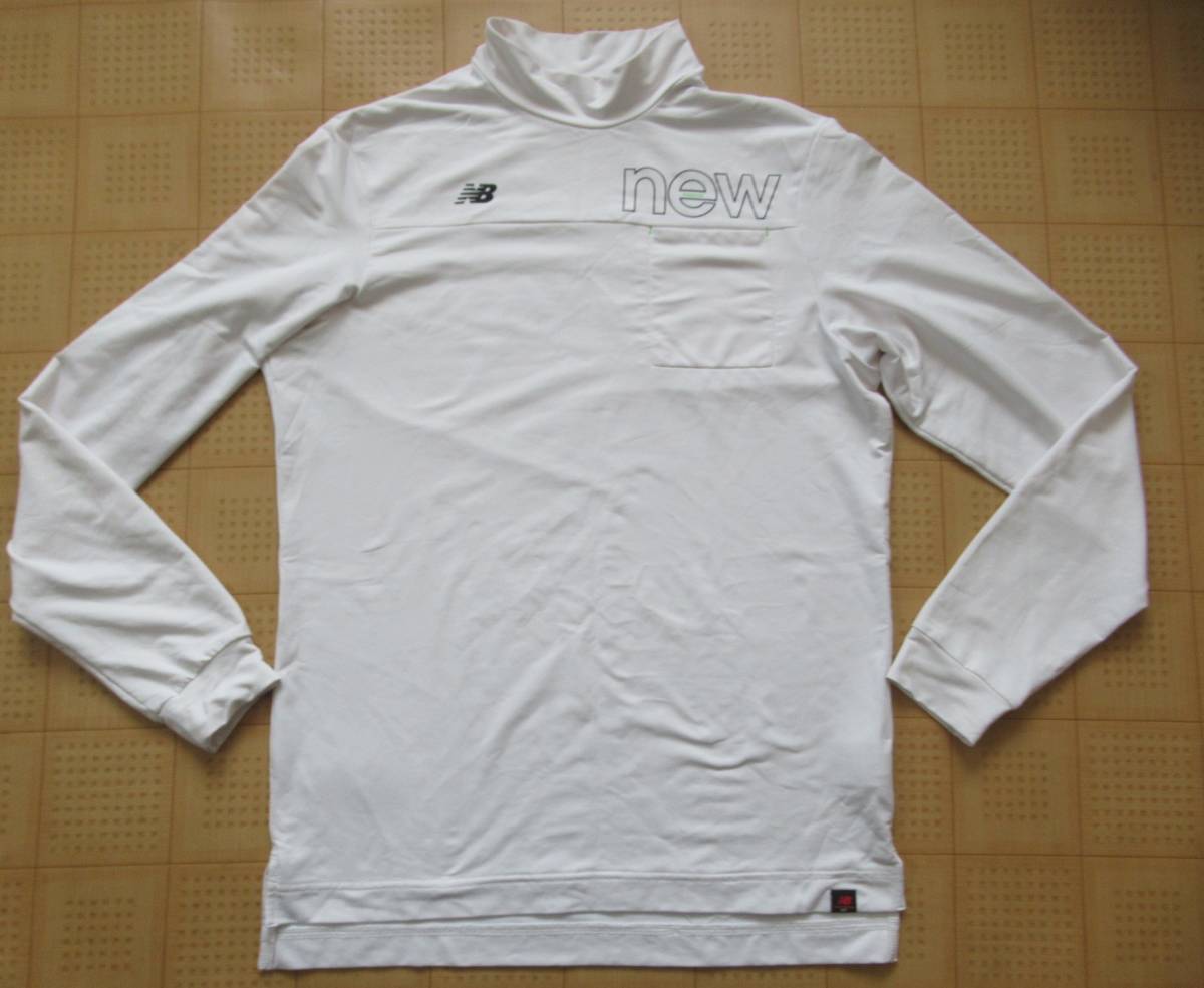 即決 New Balance GOLF モックネックシャツ ホワイト 5サイズ Lサイズ