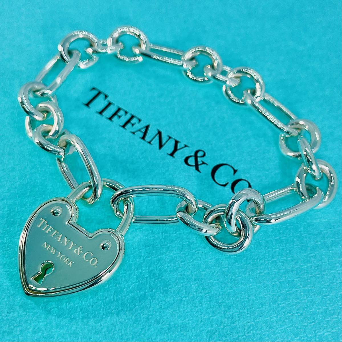 【希少】 ティファニー リターントゥ ラージ アークハートロック ラージチェーン シルバー ブレスレット TIFFANY&Co. カデナ ビス ★626