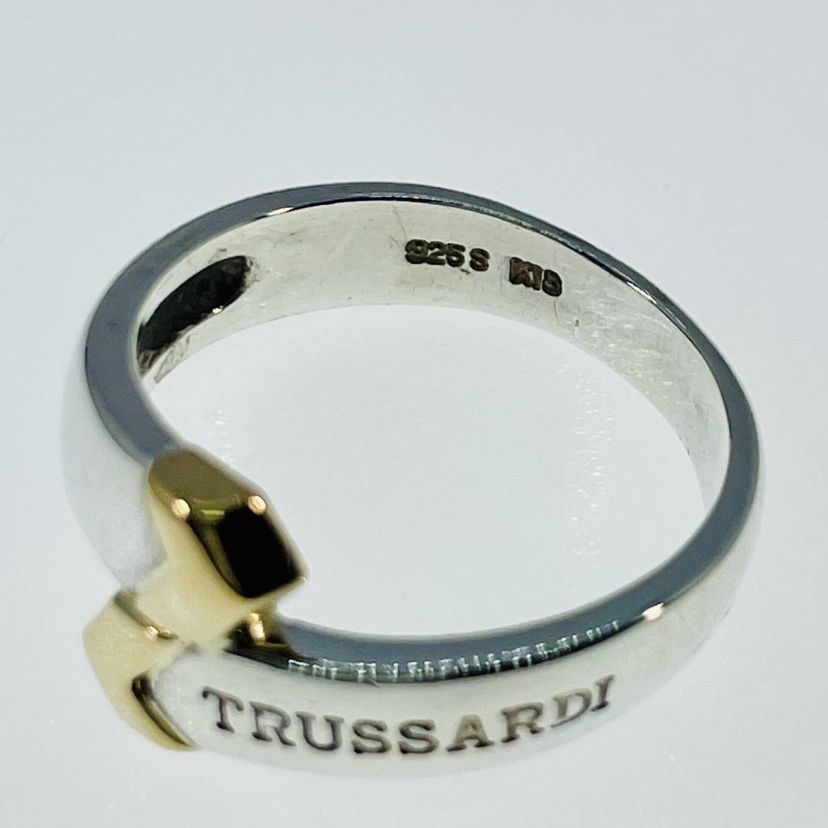 美品】 トラサルディ K18×シルバー コンビ リング TRUSSARDI 10 美品】 トラサルディ K18×シルバー コンビ リング TRUSSARDI 10