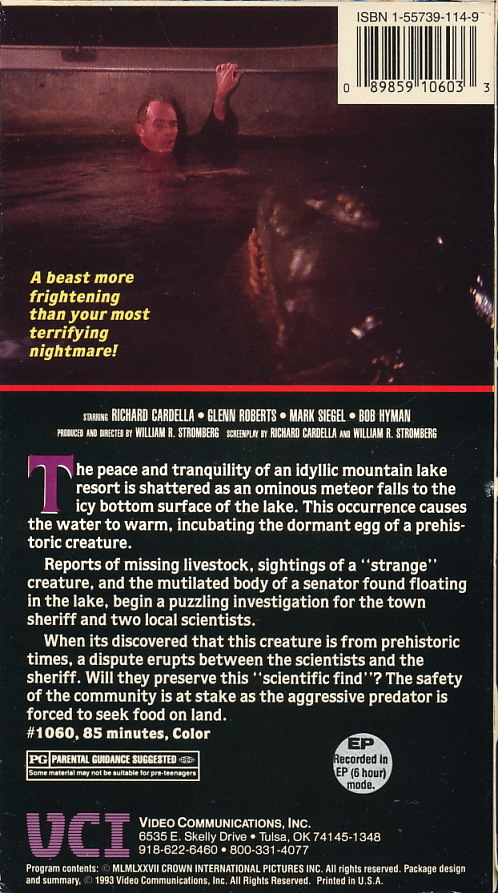 [THE CRATER LAKE MONSTER(.. огонь гора озеро *.... огромный живое существо. ..)] американский версия VHS