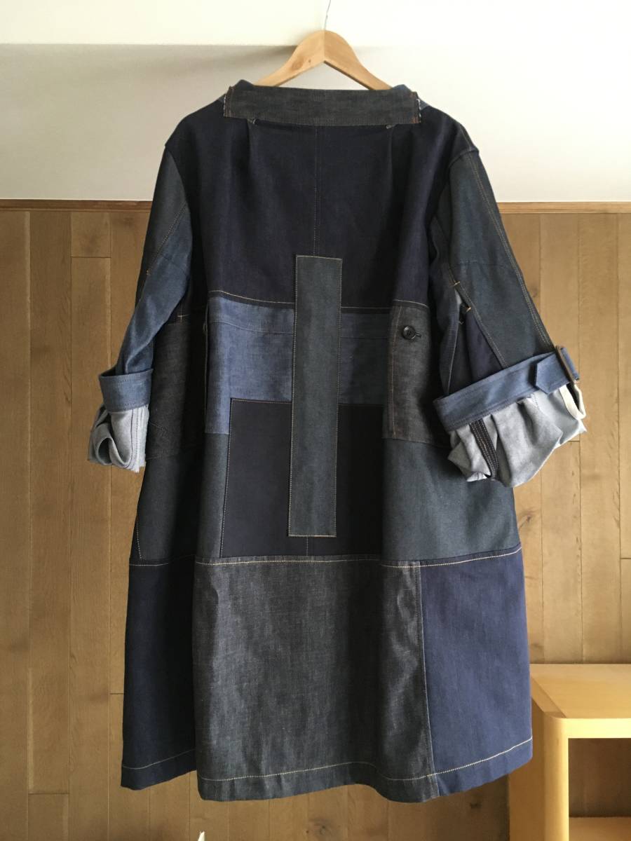 AD2020　新品 ジュンヤワタナベコムデギャルソン JUNYA WATANABE COMME des GARCONS デニム　パッチワーク　コート 定価121000円_画像5