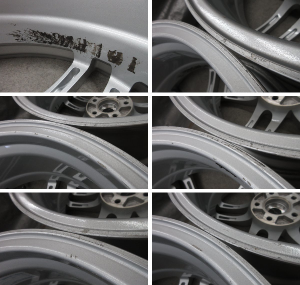 □送料無料 A2■ ヨコハマ AVS MODEL T5 ■ 17×8J+48 ■ 5H PCD112 ■ ハブφ66.5 ◇ ４本 ◇ 日本製 シルバー系/1ピース/ツインスポーク_画像9