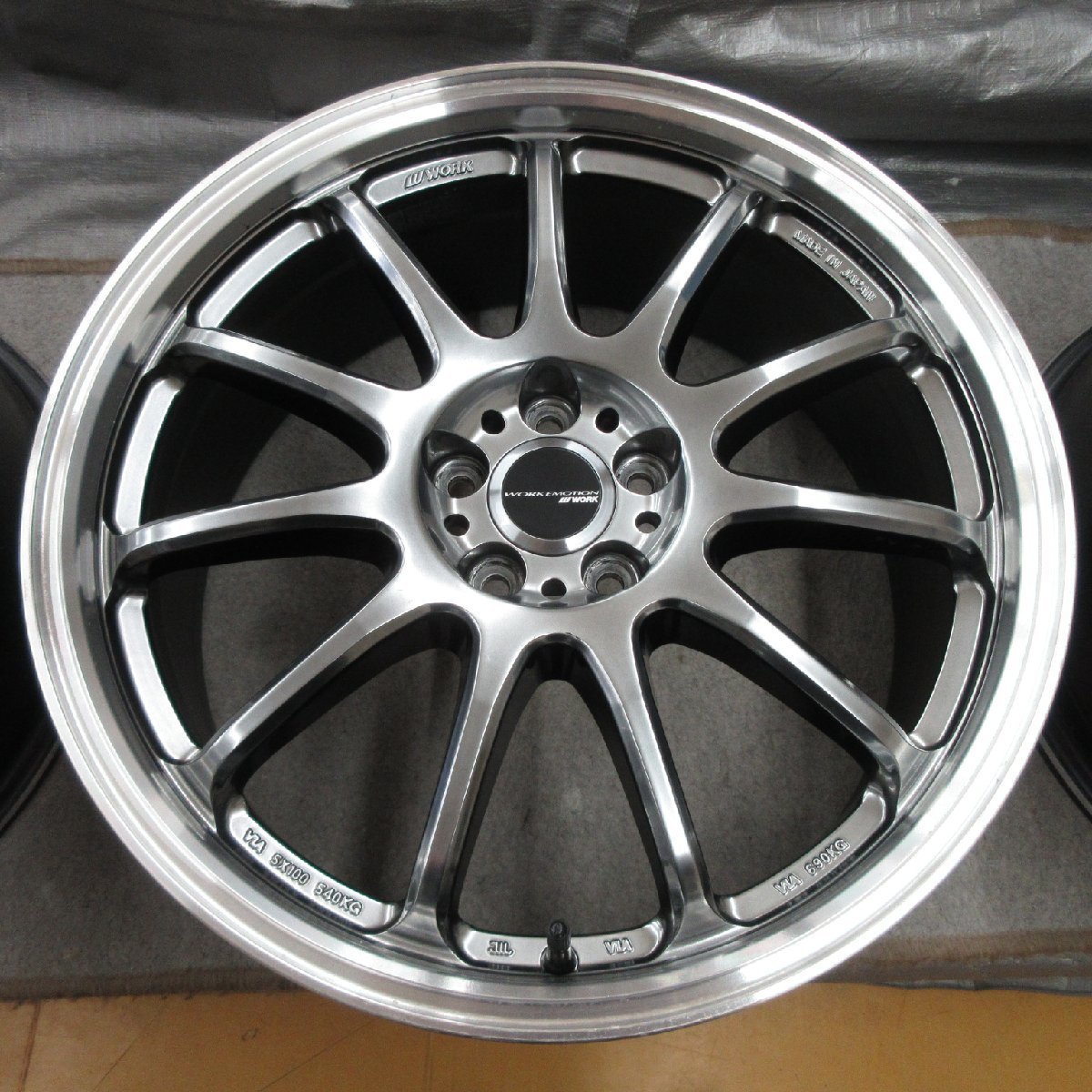 □送料無料 A2■ WORK EMOTION 11R ■ 18×7.5J+47 ■ 5H PCD100 ■ ハブ径φ60 ◇ ４本 ◇ 日本製 ハイグロス/リム ポリッシュ系 1ピース_画像4