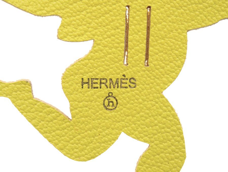 【Used 開封品】 エルメス HERMES プティ アッシュ petit h ラッピングチャーム エンジェル 天使の矢 キューピット 弓矢 レザー イエロー_画像5