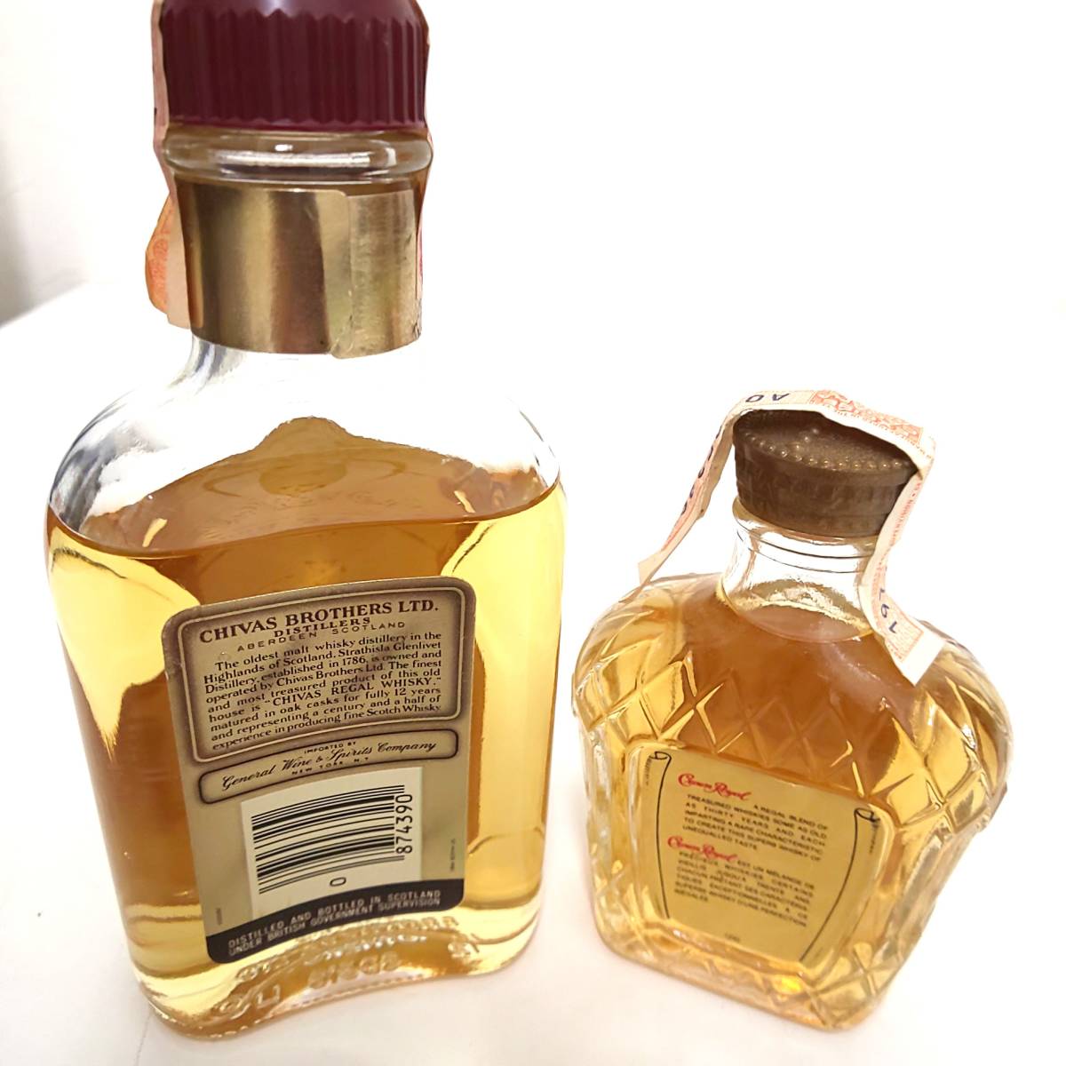 △CHIVAS REGAL/シーバスリーガル 100ml・Crown Royal/クラウンローヤル 50ml ウイスキー未開栓 2本セット 古酒△_画像2