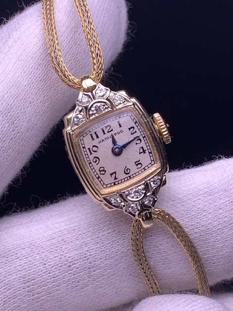 ◆ハミルトン アンティーク 腕時計◆ 手巻き/レディース/ゴールドカラー/稼働品/HAMILTON_画像1