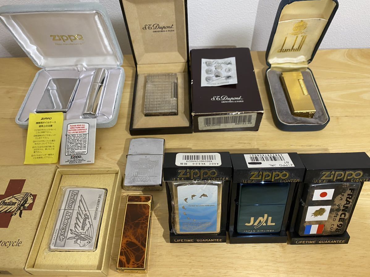 1円〜【ライター 9点まとめ】S.T.Dupont デュポン dunhill ダンヒル ZIPPO ジッポー オイルライター ガスライター 喫煙具 ローラー 中古 dH_画像1