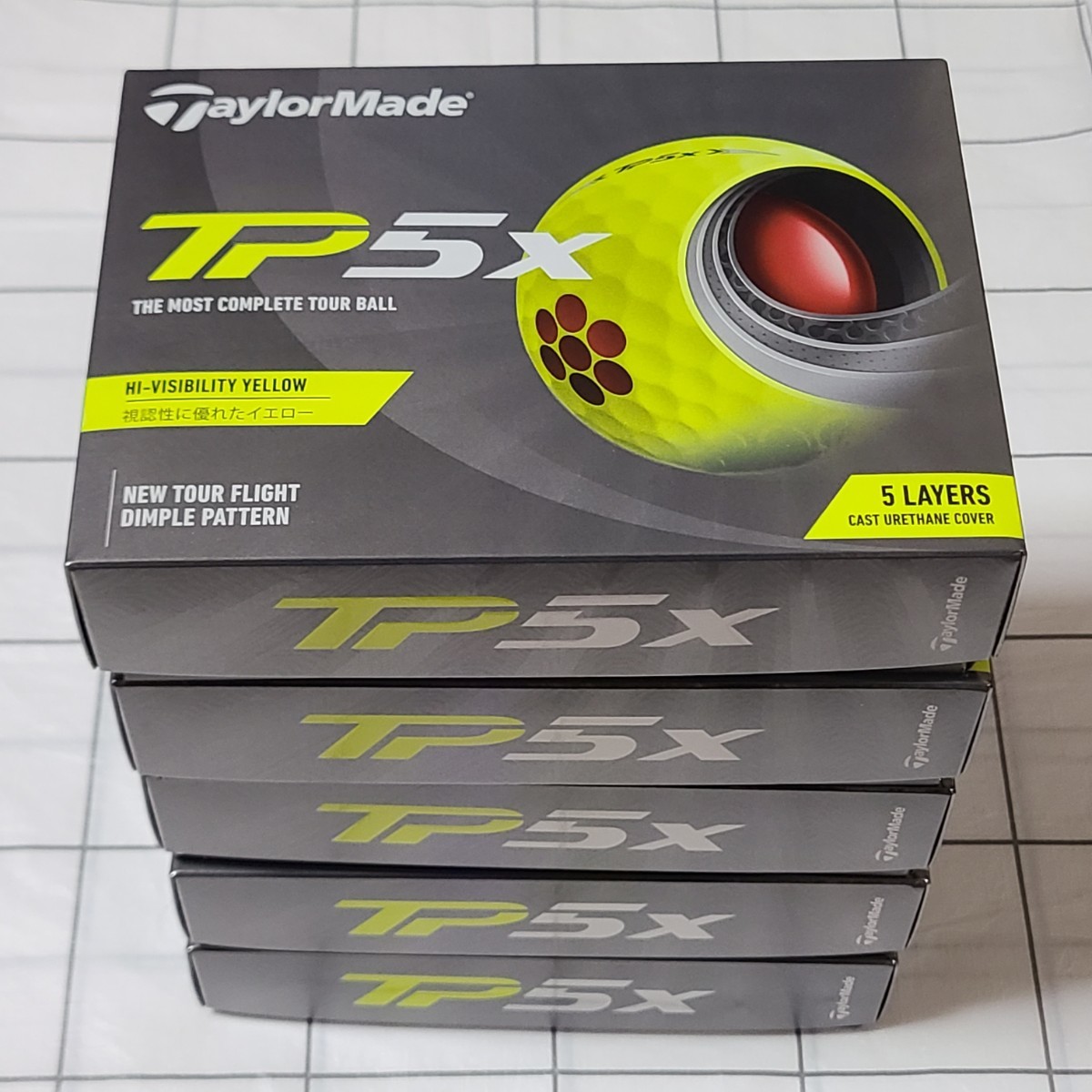 TaylorMade テーラーメイド TP5x イエロー 2021年モデル ゴルフボール 5ダースの画像1