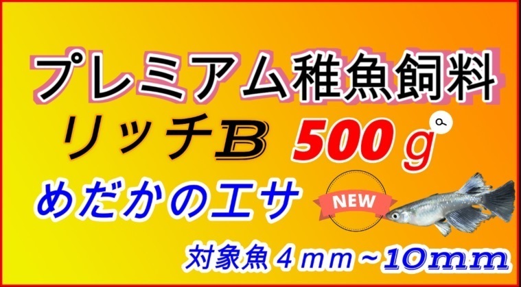 【送料無料】リッチB 500g メダカ 金魚 熱帯魚の餌 おとひめB2の代用 科学飼料研究所_画像1