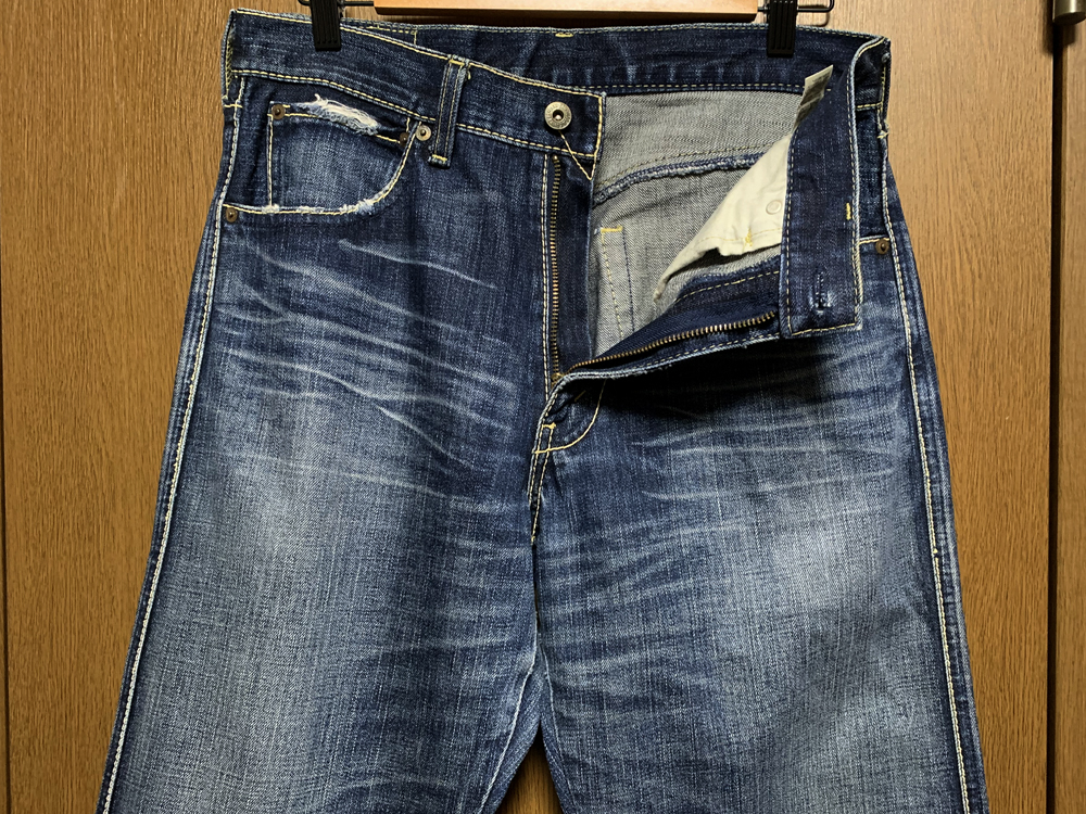 W32 Levi's 503 / リーバイス GE503-03 サドルステッチ リラックスフィット 色落加工_画像4