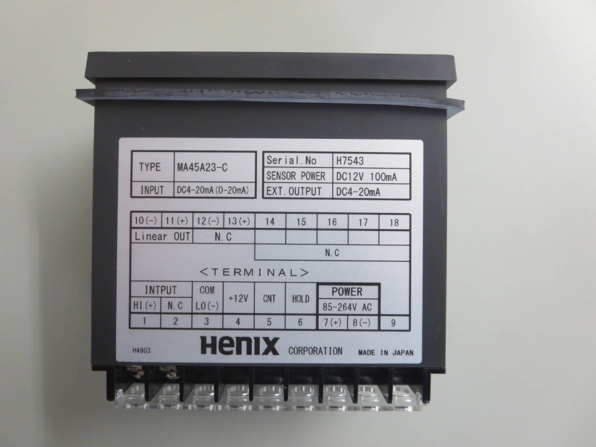HENIX製 デジタルパネルメーター MA45A23-C_画像3