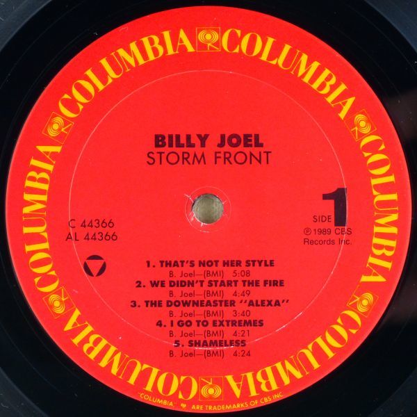 ■Billy Joel（ビリー・ジョエル）｜Storm Front ＜LP 1989年 US盤＞Mick Jones, Joe Lynn Turnerなど参加 STERLING刻印 マト1A/1A_画像6