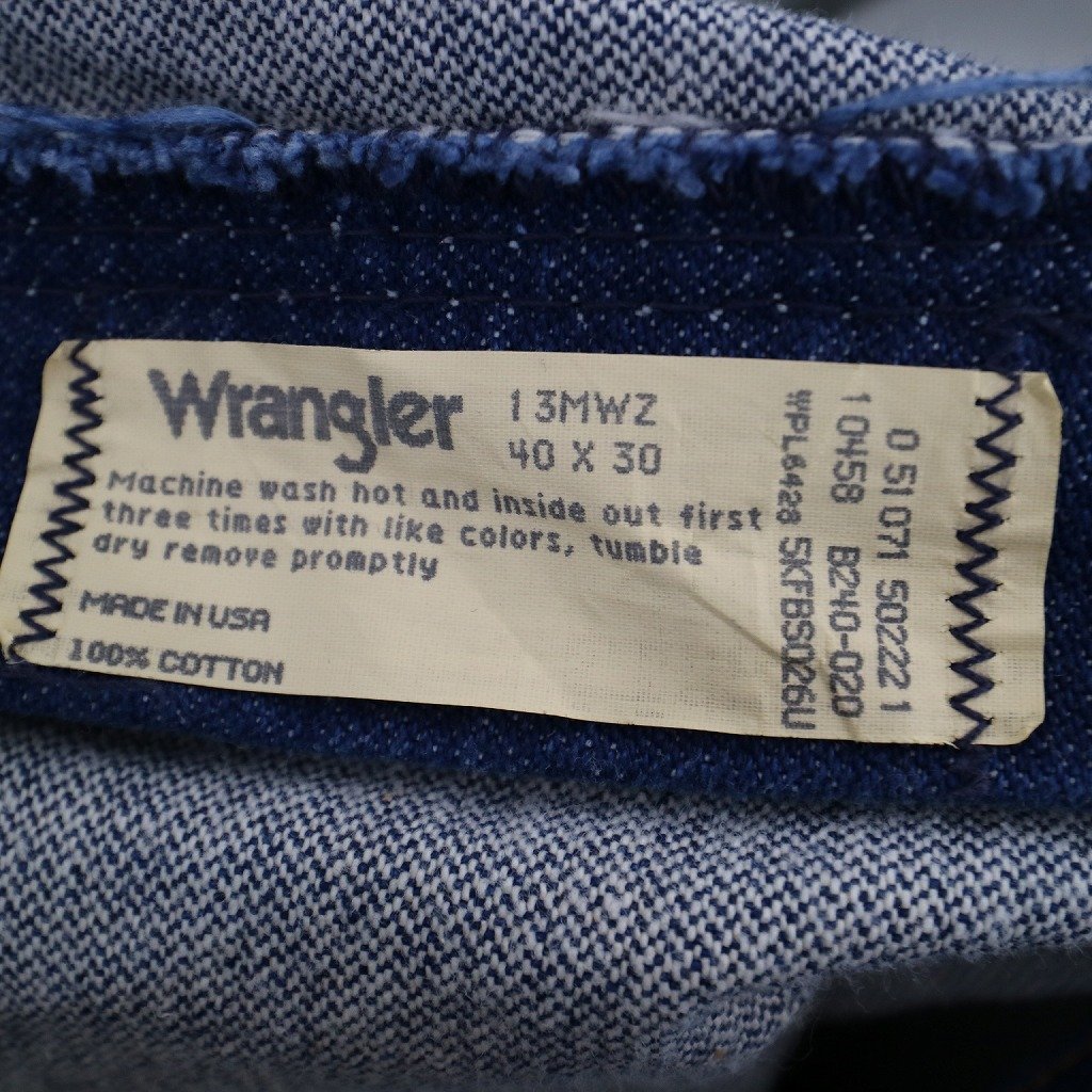 80年代 USA製 Wrangler ラングラー テーパードデニムパンツ アメカジ インディゴブルー (メンズ 40X30) N9047 /1円スタート_画像8