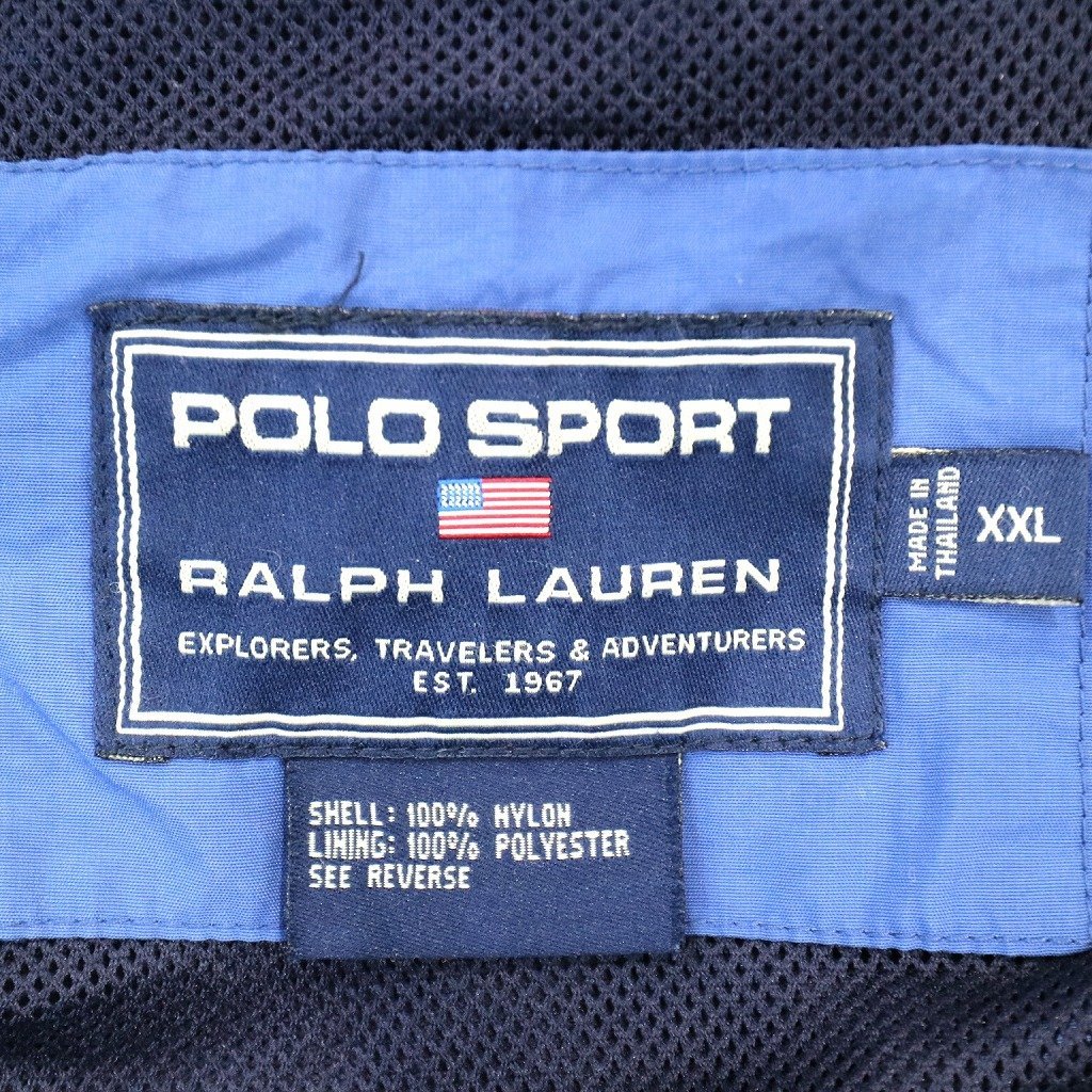 POLO SPORTS ポロスポーツ ナイロン ジャケット 大きいサイズ 刺繍 ブルー (メンズ XXL) O2319 /1円スタート_画像9