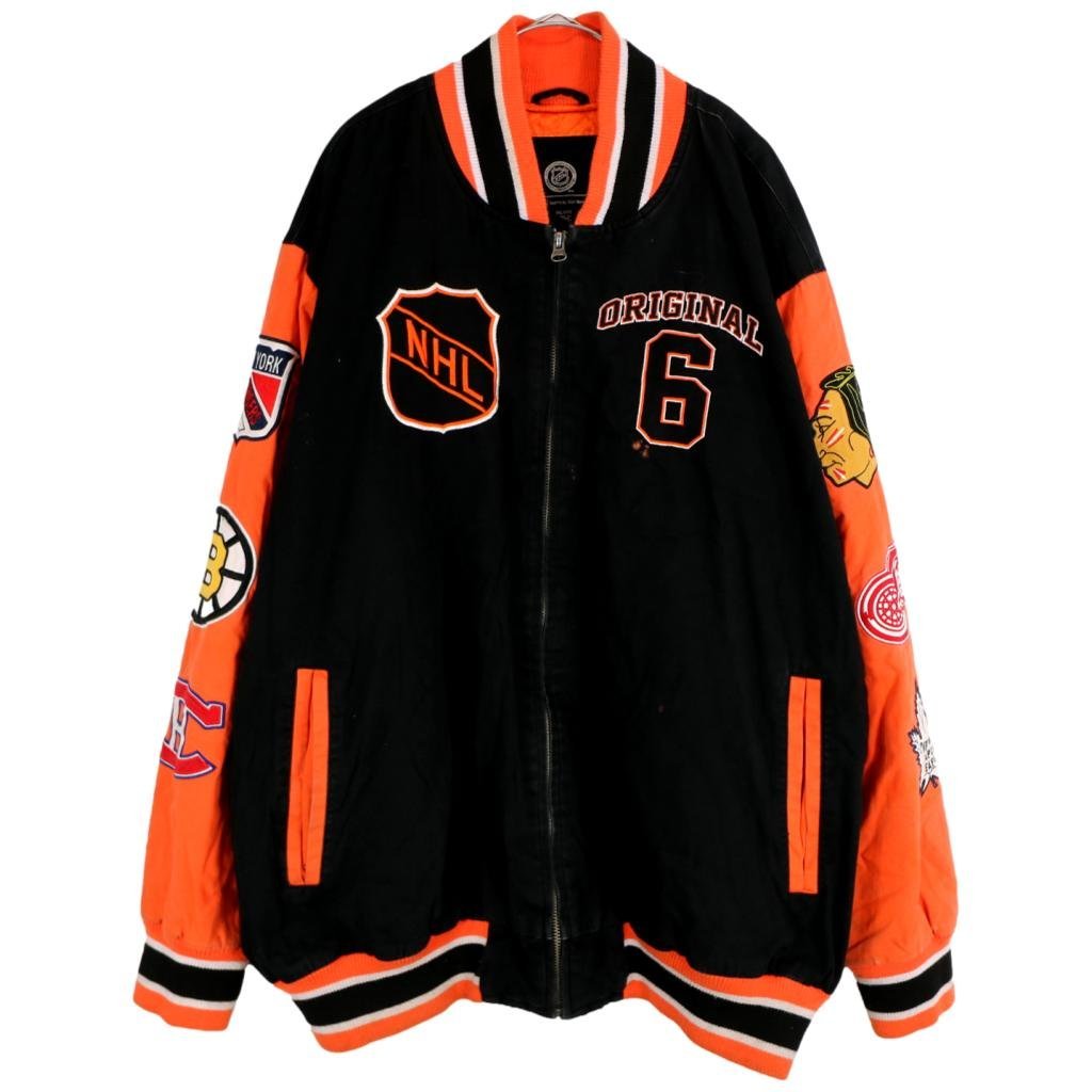 G NHL ORIGINAL スタジアムジャケット 防寒 大きいサイズ 刺繍 ブラック (メンズ 4XL) O2235 /1円スタート_画像1
