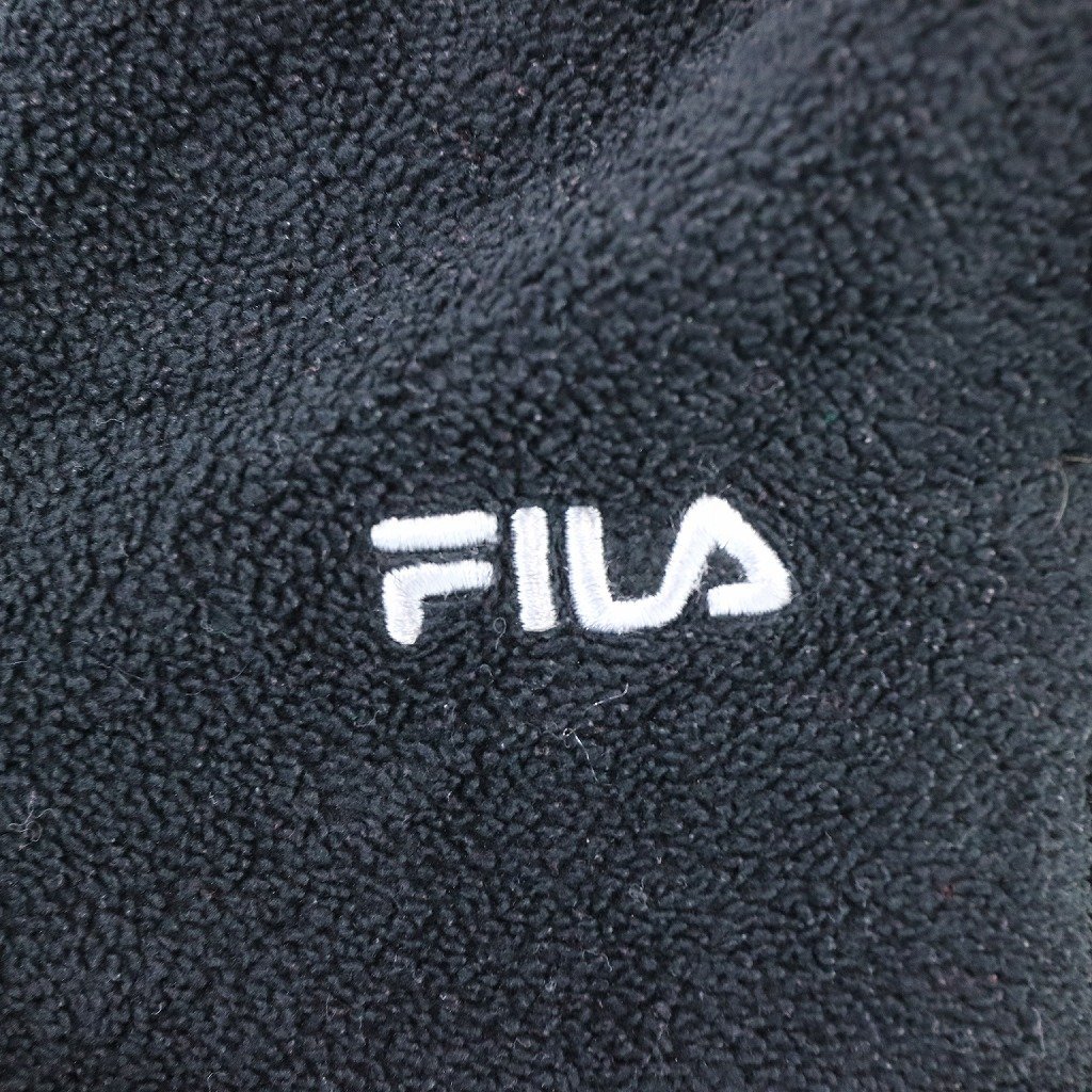 FILA フィラ ロゴ フリース パンツ アウトドア 無地 シンプル ブラック (メンズ M) O3216 /1円スタート_画像7