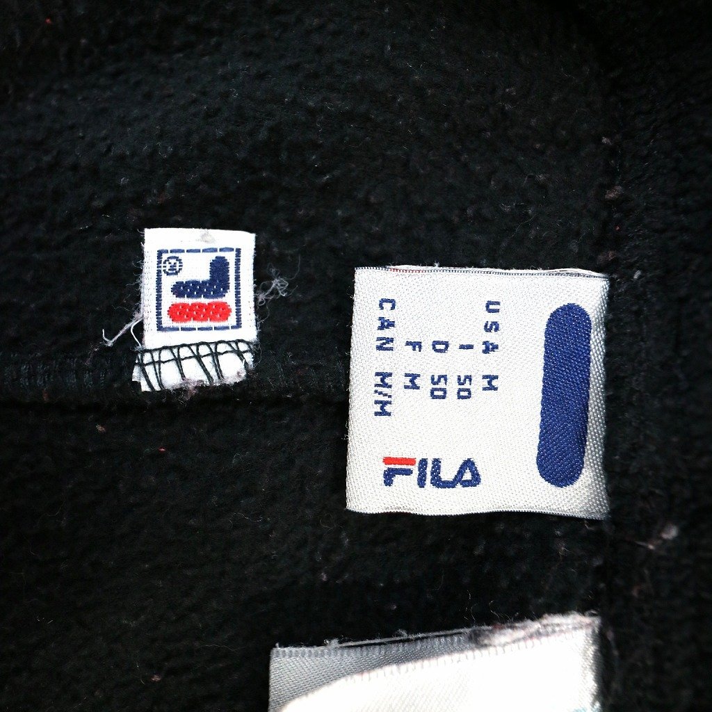 FILA フィラ ロゴ フリース パンツ アウトドア 無地 シンプル ブラック (メンズ M) O3216 /1円スタート_画像9