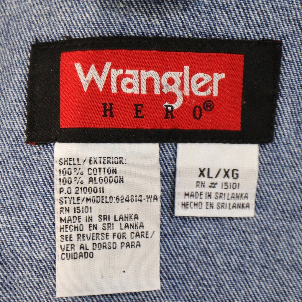 Wrangler ラングラー デニムジャケット アメカジ HERO Gジャン インディゴブルー (メンズ XL) O3100 /1円スタート_画像9