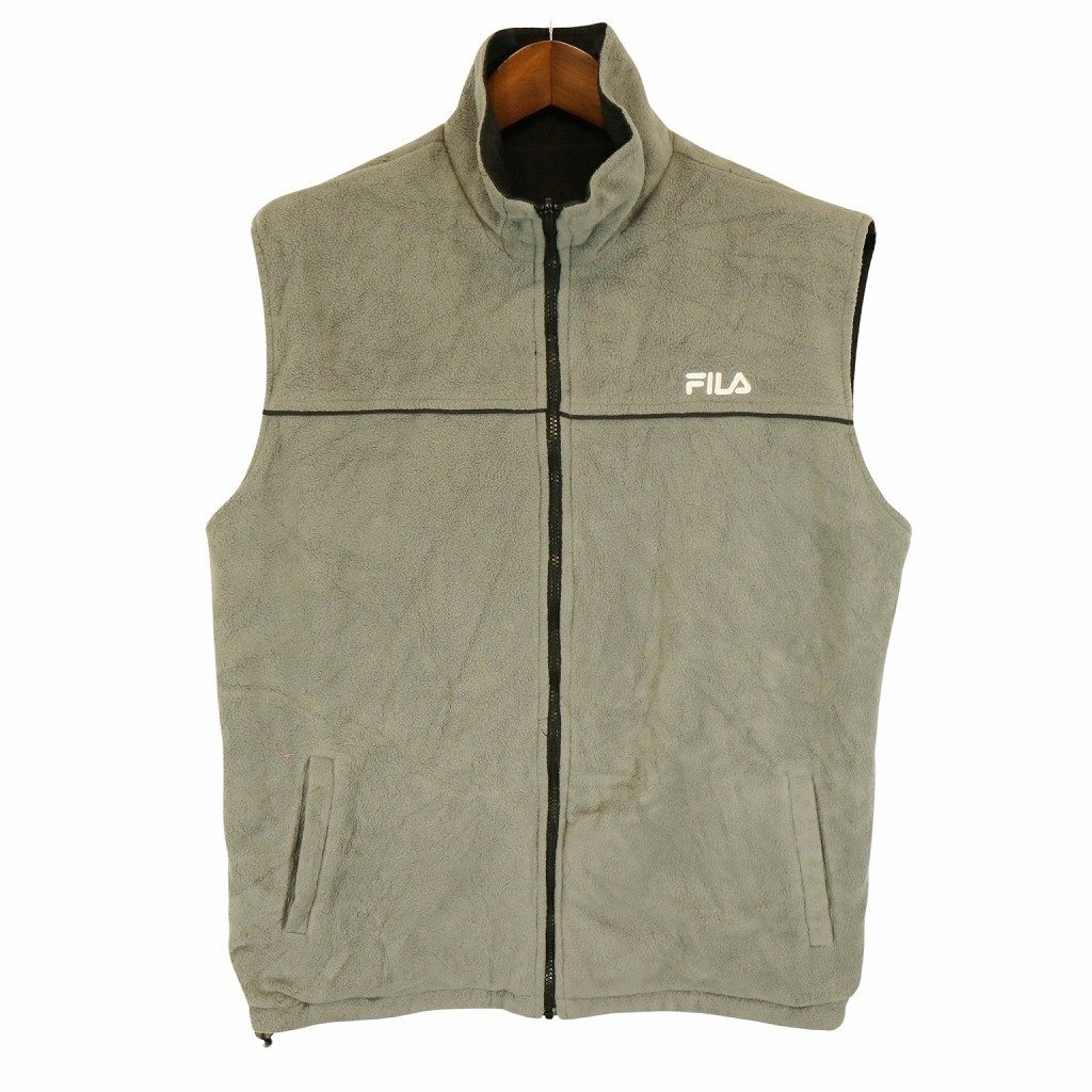 FILA フィラ ナイロンジャケット デタッチャブル スポーツ ワンポイントロゴ ブラック (メンズ L) O4258 /1円スタート_画像3