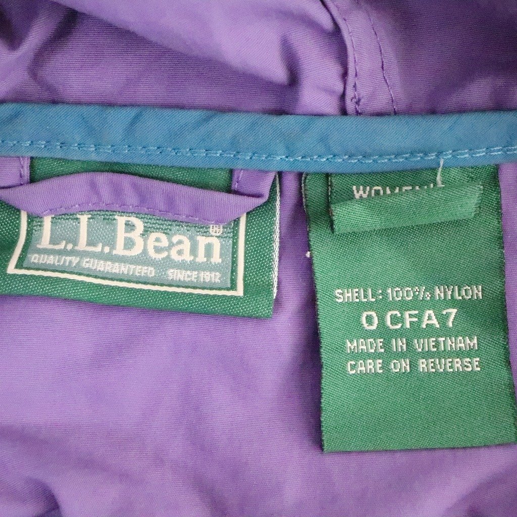 L.L.Bean エルエルビーン アノラックパーカー ジャケット 刺繍 アウトドア パープル (レディース M) O5746 /1円スタート_画像8