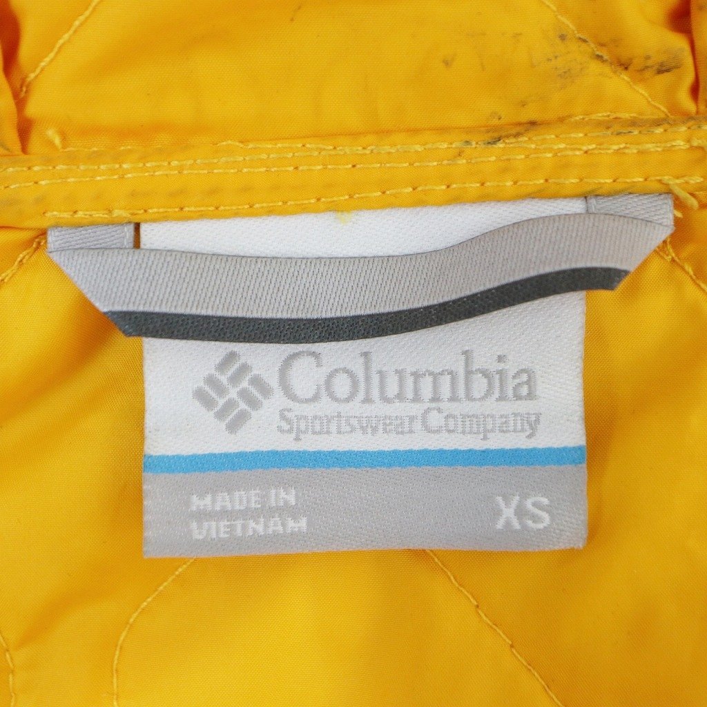 Columbia コロンビア フーデッド キルティングジャケット アウトドア キャンプ アウター イエロー (レディース XS) O5734 /1円スタート_画像10