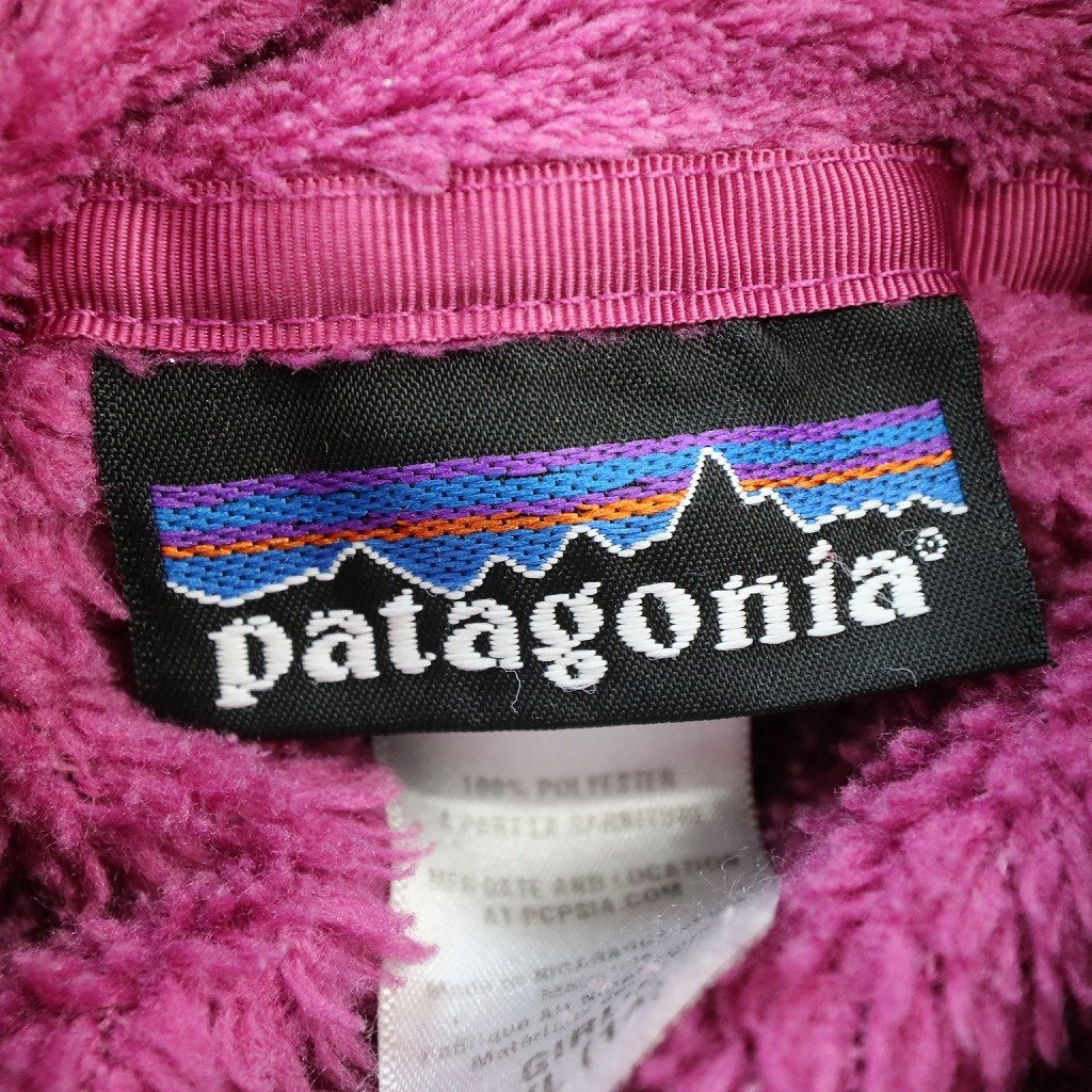 patagonia パタゴニア POLARTEC ポーラテック スナップT フリースジャケット アウトドア ピンク (ガールズ XL) O6127 /1円スタート_画像5