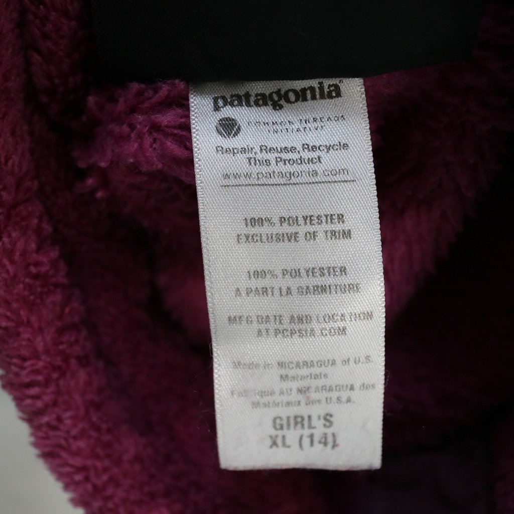 patagonia パタゴニア POLARTEC ポーラテック スナップT フリースジャケット アウトドア ピンク (ガールズ XL) O6127 /1円スタート_画像4