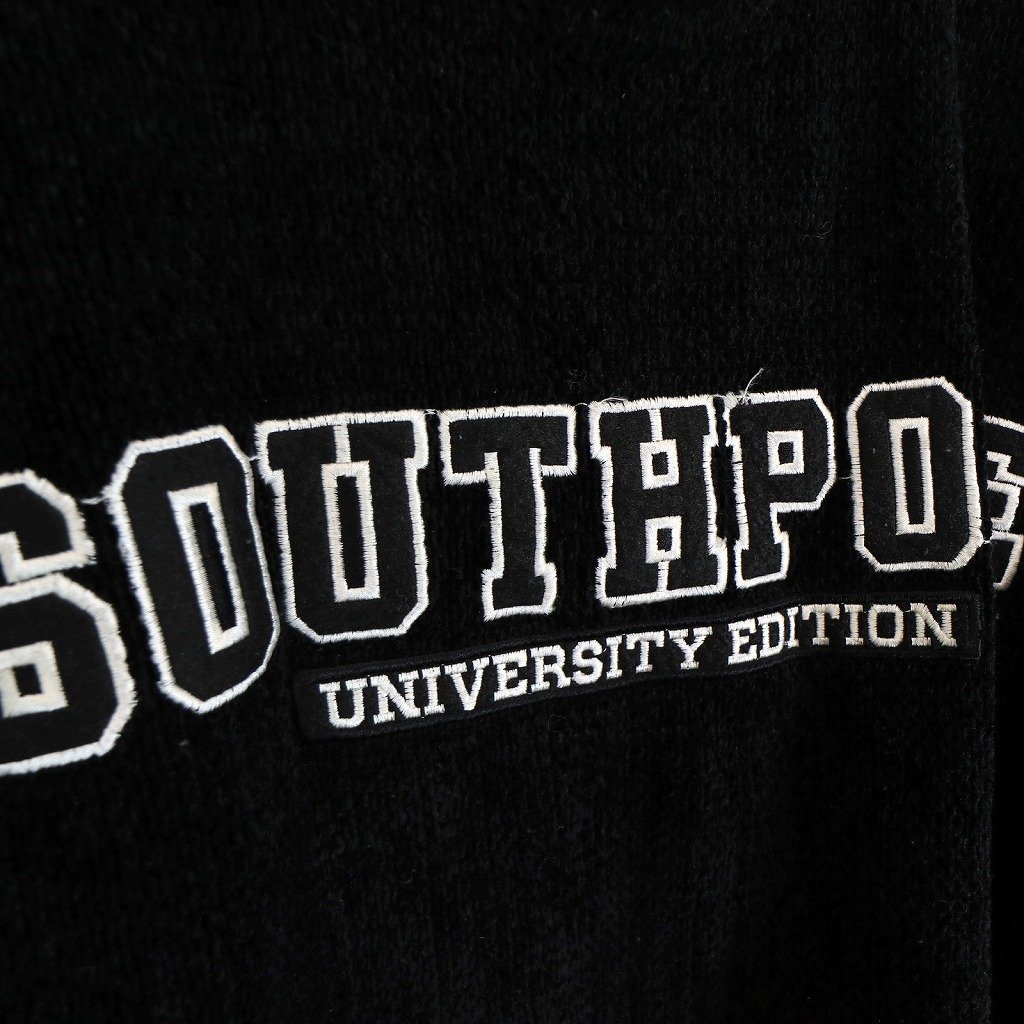 90年代 SOUTH POLE サウスポール セーター 防水 アメカジ カレッジ風ロゴ ブラック (メンズ XL) O1824 /1円スタート_画像6
