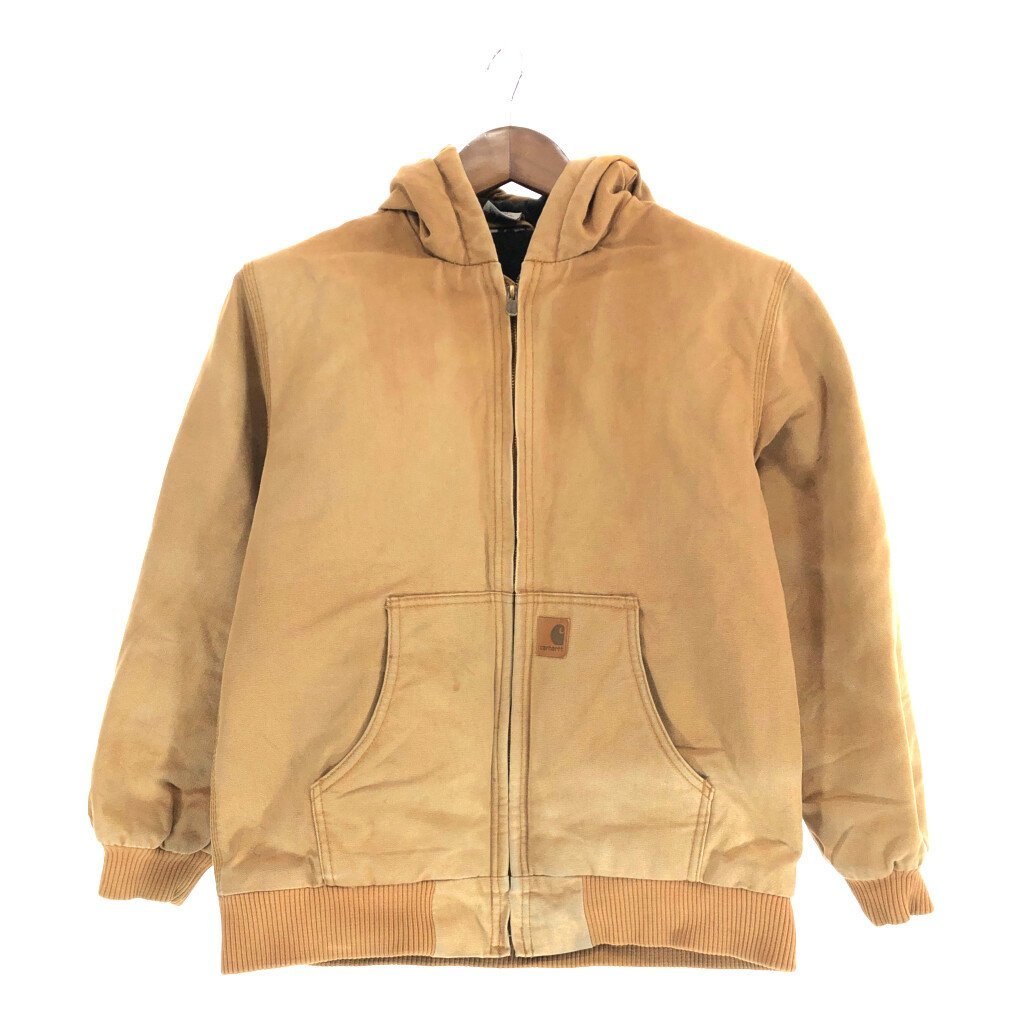 Carhartt カーハート アクティブパーカー ジャケット ワーク ライトブラウン (ユース L) 中古 古着 P3027_画像1