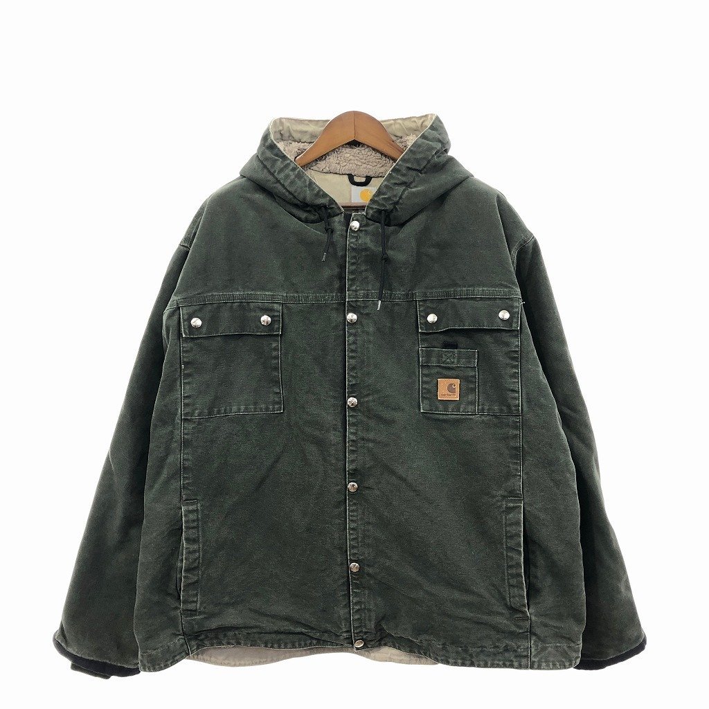 SALE/// Carhartt カーハート Sanstone Multi Pocket Hooded Jacket 防寒 ワーク カーキ (メンズ 3XL) P1675の画像1