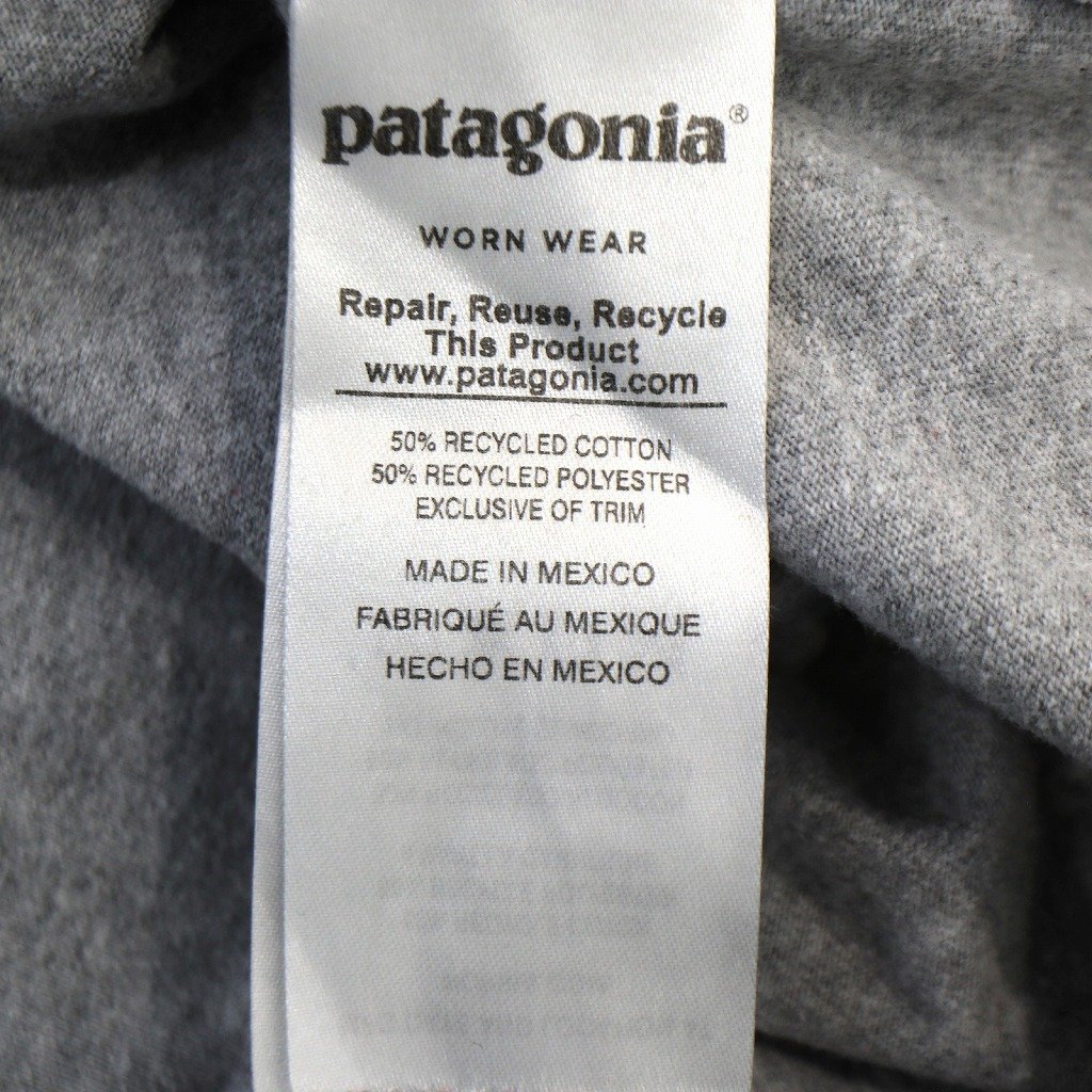 patagonia パタゴニア 英文字 ワンポイントロゴ 半袖Ｔシャツ アウトドア グレー (メンズ XL) O2364 /1円スタート_画像9