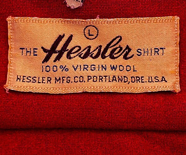 SALE/// 70年代 THE Hessler SHIRT ウール 長袖シャツ アメカジ ヴィンテージ カジュアル レッド (メンズ L) P1399_画像7
