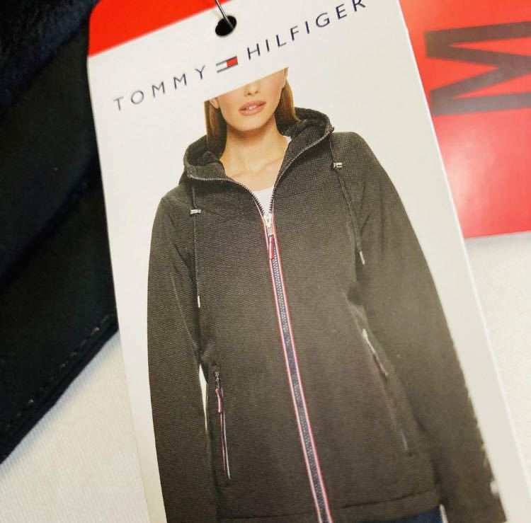 860.新品　ジャケット　Tommy Hilfiger トミー　ジャケット　レディース　L 黒　ブラック　上着　コート　フード　 トミーフィルフィガー_画像8