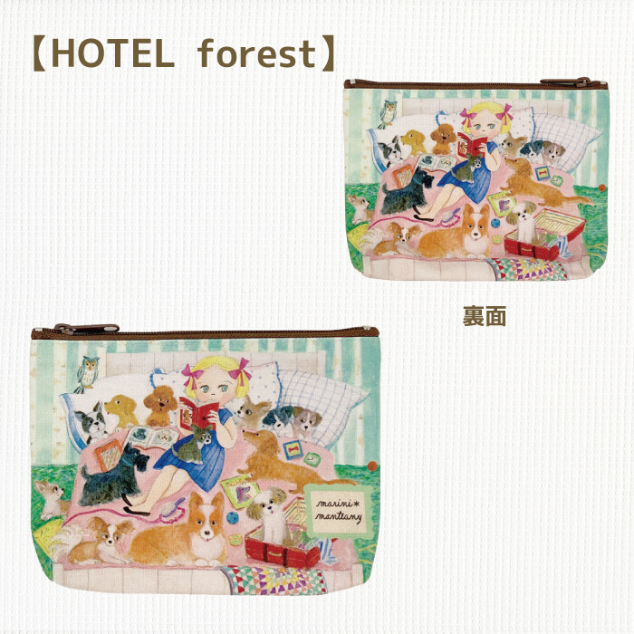 ECOUTE！エクート！MM.キャンバスポーチ　「HOTEL forest」　ミニポーチ　marini＊monteany_画像2