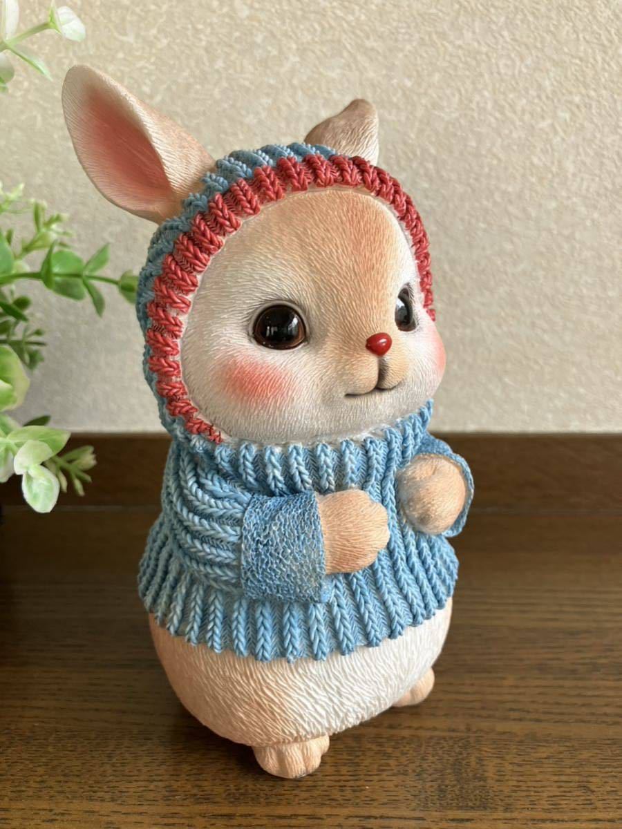 かわいいウサギの置物♪ベニーズラビット　あったかシリーズ　セーターを着たうさぎ_画像6